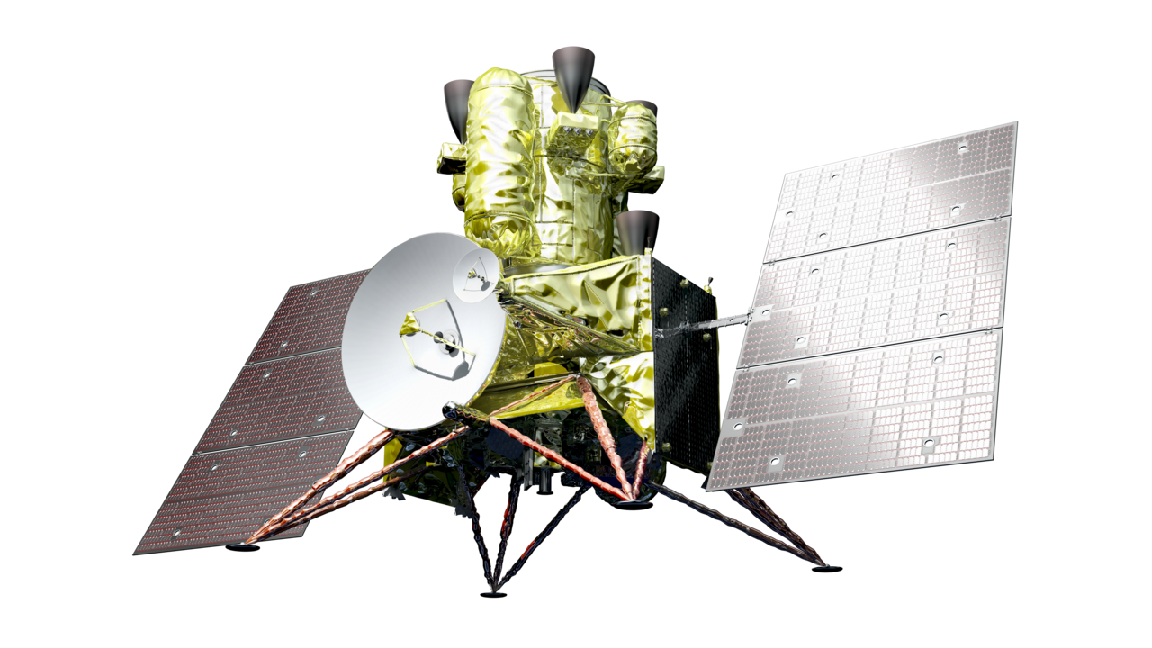 Artist's concept of the MMX spacecraft in space.