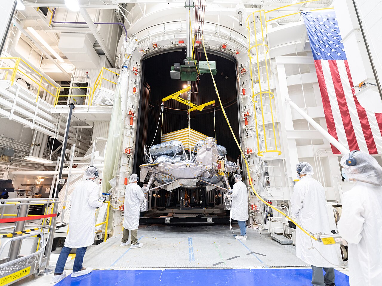 The Griffin-1 lunar lander undergoing environmental testing at NASA JPL.