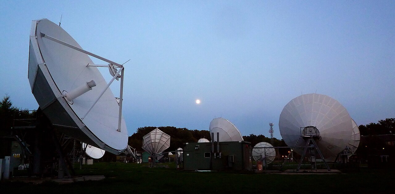 Uplink satellite dishes at Chalfont Grove.