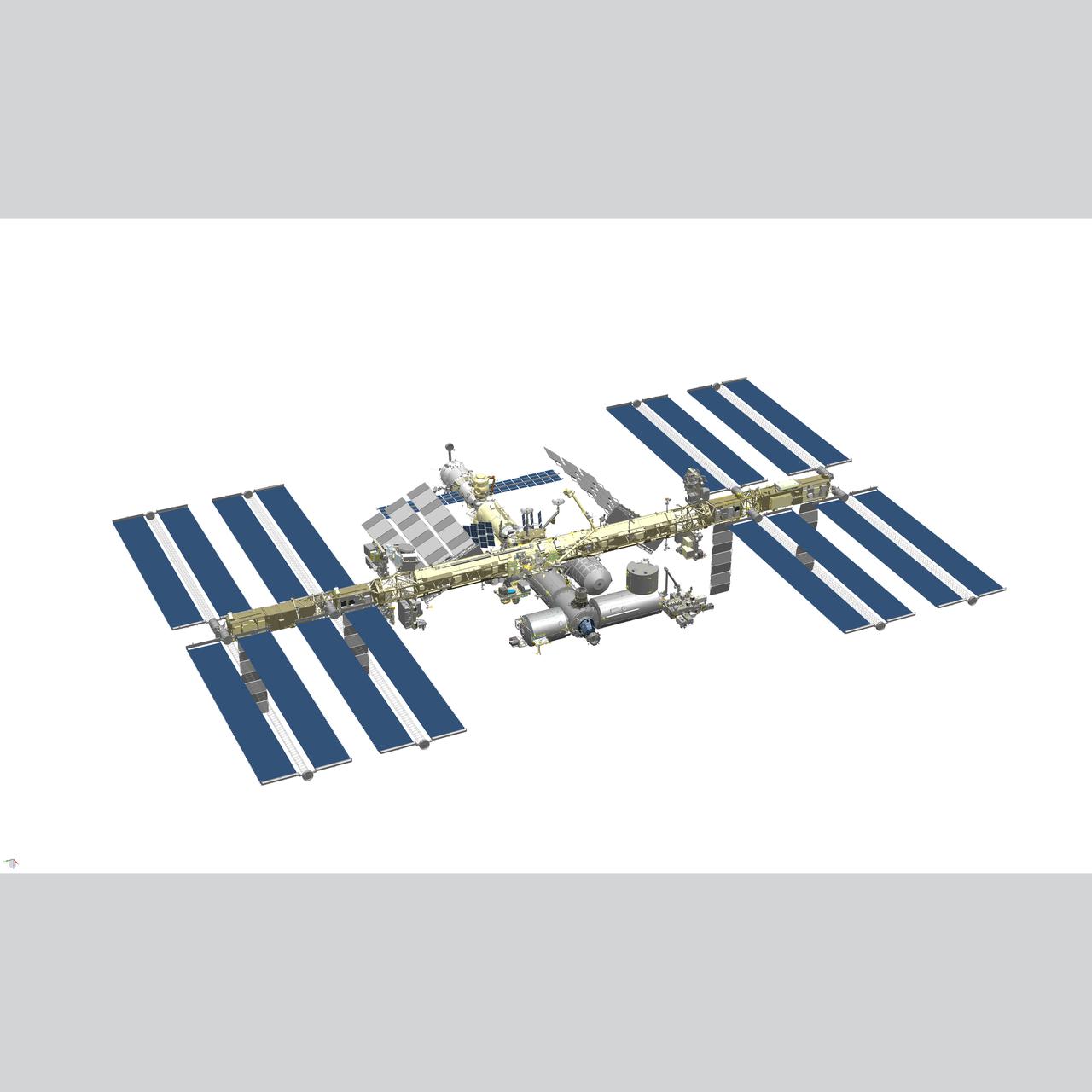Configuration of the International Space Station in 2020.